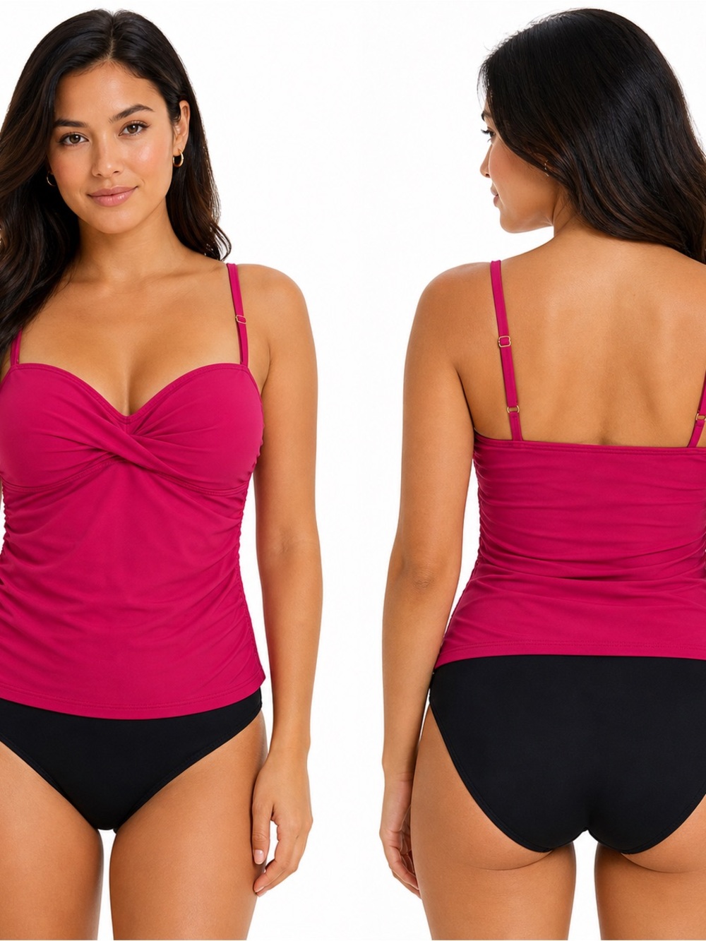 Tommy Bahama Tankini Pearl Solids Bright Pink NWT XL